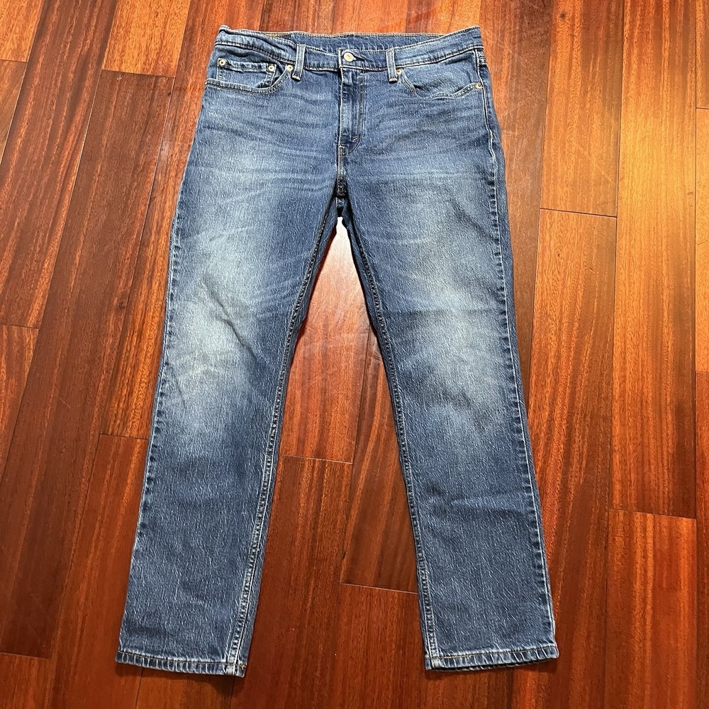 Levis Jeans Mens 36x30 (36x29) 511 Slim Fit Blue Medium Wash Fade Grunge Street